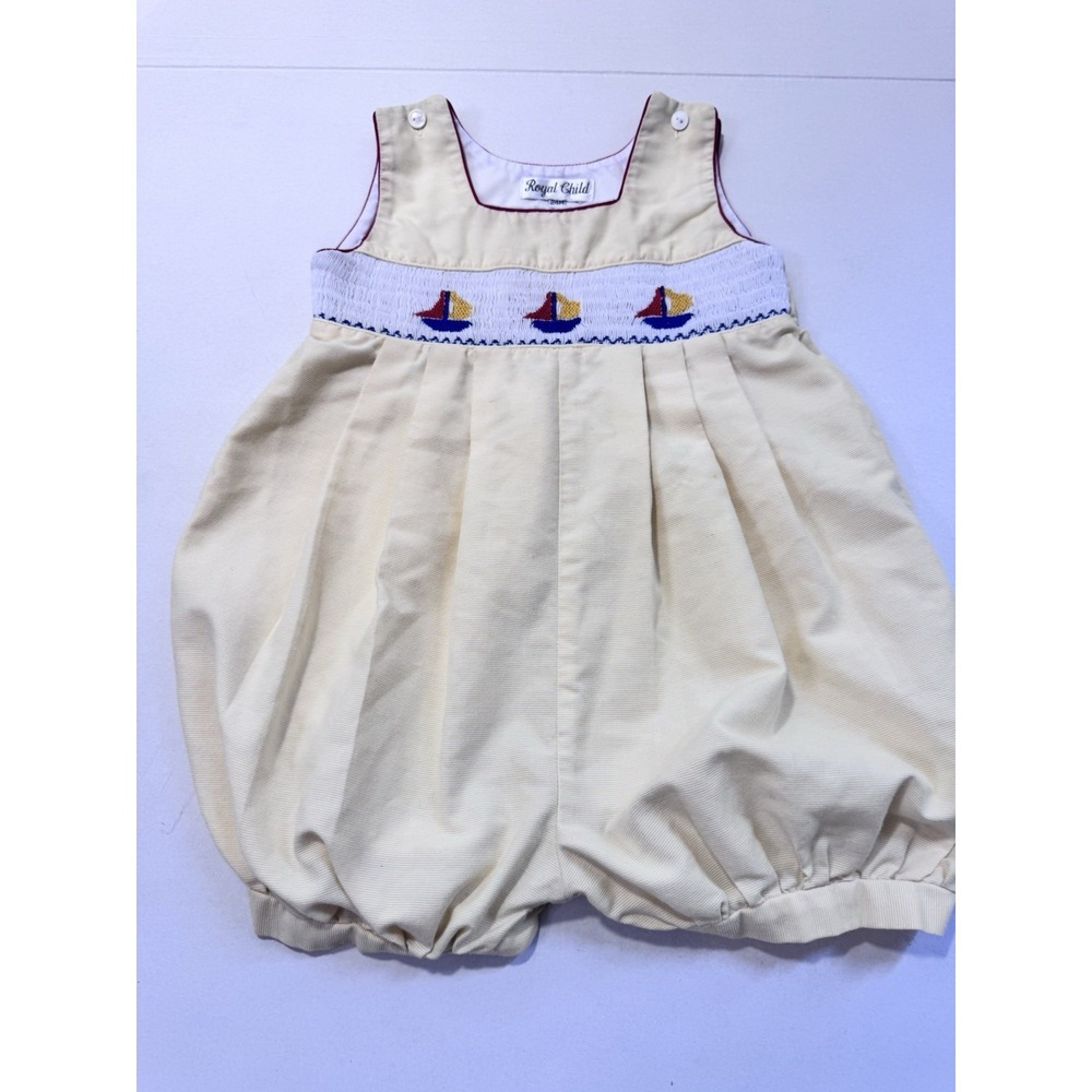 Royal Child Boys Smock Shorts Romper Size 24 Month vintage